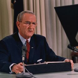 President Lyndon B. Johnson Giving his Vietnam "Withdrawal Speech"