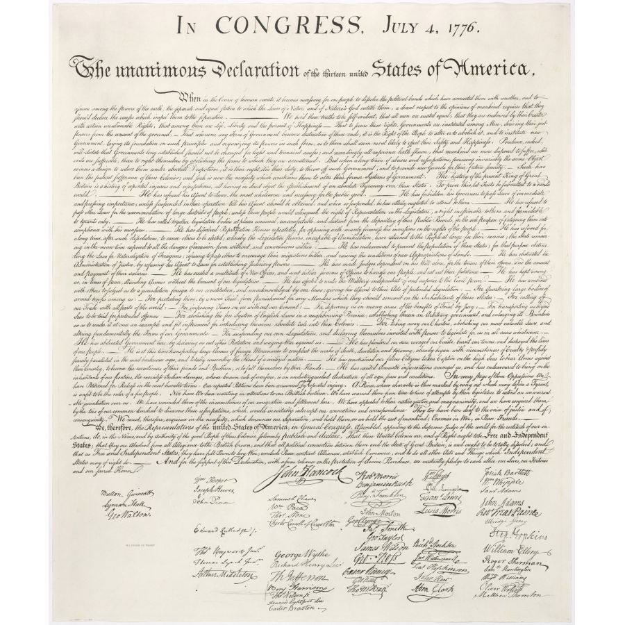 Print Of The Declaration Of Independence
