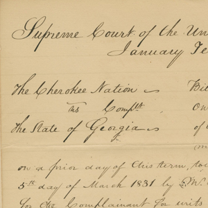 Judgement in Cherokee Nation v. Georgia