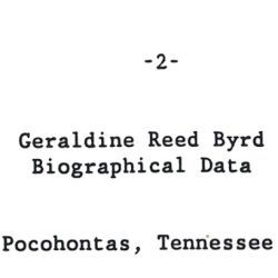 Tennessee Valley Authority Oral History of Mrs. Geraldine Byrd