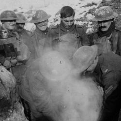 Serving Hot Stew in Trenches, Arras, France 