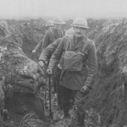 British Officers Making an Inspection of Trenches just Taken over from the French. Near Esseney.