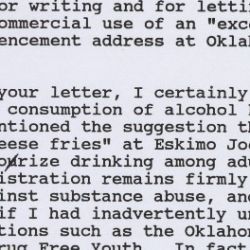 Draft of the Letter from President George H. W. Bush to Major Larry Johnson Regarding Consumption of Alcohol by Underage Drinkers