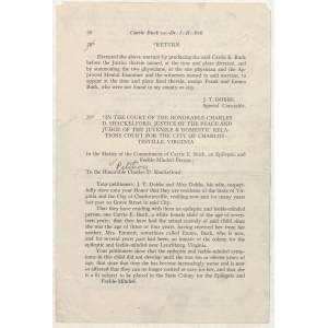 Petition of J.T. Dobbs and Alice Dobbs Concerning Carrie Buck