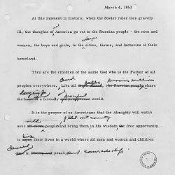 Draft statement by President Eisenhower on Joseph Stalin