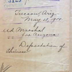 Telegram from the U.S. Marshall for Arizona to the Secretary of the Treasury Requesting Instructions for Deporting 11 Chinese from San Francisco, California