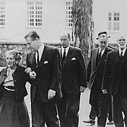 Eleanor Roosevelt Funeral: Laura Delano, Nelson Rockefeller, Adlai Stevenson, Ralph Bunche, and Robt Wagner in Hyde Park