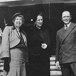 Eleanor Roosevelt and Martha and Olav of Norway in Norway