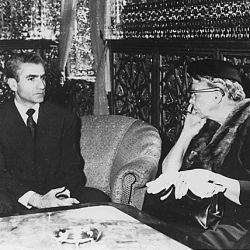 Eleanor Roosevelt and Shah of Iran in Teheran, Iran