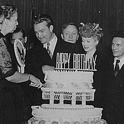 Eleanor Roosevelt with Red Skelton, William Douglas, Lucille Ball, and John Garfield
