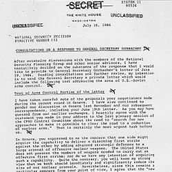 Consultations on a Response to General Secretary Gorbachev