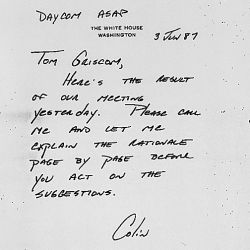 6/3/1987 note from Colin Powell to Tom Griscom