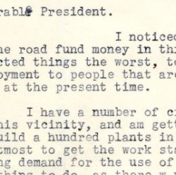 Letter from Arthur Smith to President Herbert Hoover