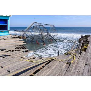 Seaside Heights, N.J. -- An iconic image of the storm will be removed next month. The end of the 630-foot long Casino Pier collapsed during Hurricane Sandy causing the Jet Star roller coaster to plunge into the ocean