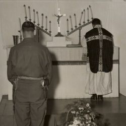 Soldier and Priest in Chapel