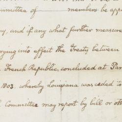 Motion of Senator John Quincy Adams to Appoint a Committee to Inquire into the Need for Further Measures to Carry into Effect the Louisiana Purchase Treaty