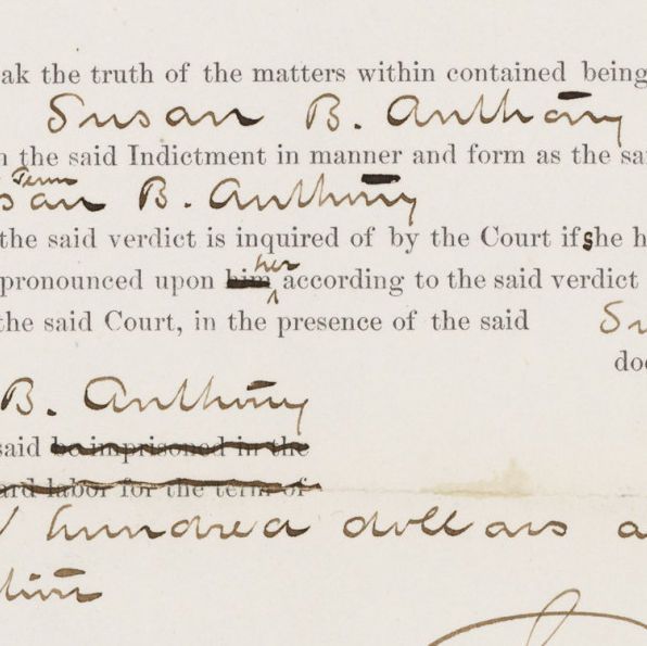Record of Conviction in U.S. vs. Susan B. Anthony