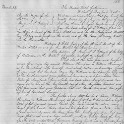 Petition of Margaret L. Gittings in the Fugitive Slave Petition Book
