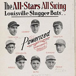 "The All-Stars All Swing" Advertisement for Louisville Slugger Bats