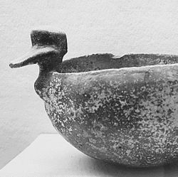 Shell Tempered Duck Effigy Bowl Recovered from Williams Island Site, Hamilton County, Tennessee