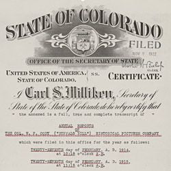 Annual Reports of the Col. W.F. Cody ("Buffalo Bill") Historical Picture Company