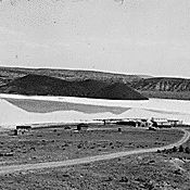 Salt Lake. Location-60 miles south of Zuni, 1,000,000 to 2,000,000 pounds of salt removed annually. Lake located on state land and operated by lessee. Lake originated from volcano crater, which appare