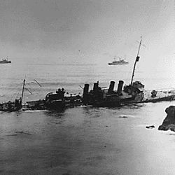 Wreck of U. S. destroyers. Honda Rocks, Santa Barbara Co., California.