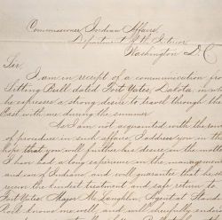 Letter from William F. "Buffalo Bill" Cody accompanied by endorsements from General William T. Sherman and Colonel Eugene A. Carr to the Commissioner of Indian Affairs asking permission for Sitting Bu