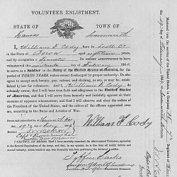 Enlistment paper of William F. "Buffalo Bill" Cody from his compiled military service record, 7th Kansas Cavalry, Civil War