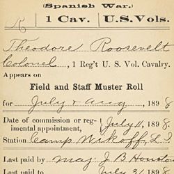 Compiled Military Service Record of Theodore Roosevelt