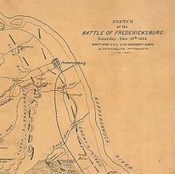 Sketch of the Battle of Fredericksburg, Saturday, Dec. 13th, 1862, [showing position of the ]Right Wing, C. S. A., Lt. Gl. Jackson