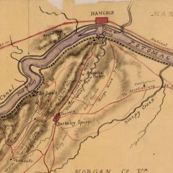[Map of area in the vicinity of Berkeley Springs.]