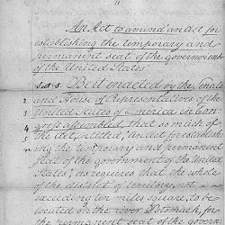 Bill to amend the act for the temporary and permanent seat of the government of the United States