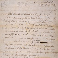 Report from the Joint Committee on the Library of Congress regarding the precise terms of the purchase of Thomas Jefferson
