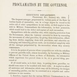 Proclamation by Kentucky Governor Thomas E. Bramlette