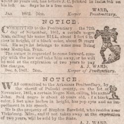 Newspaper Advertisement in the "True Democrat" for Runaway Slaves