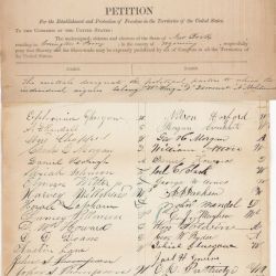 Petition from Citizens of New York Asking that Slavery and the Slave-trade may be Expressly Prohibited by Act of Congress in all the Territories of the United States
