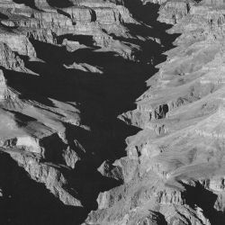  View with shadowed ravine, "Grand Canyon from South Rim, 1941," Arizona. (Vertical Orientation)