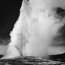 Photograph of Old Faithful Geyser Erupting in Yellowstone National Park