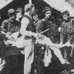 Amputation being performed in a hospital tent, Gettysburg