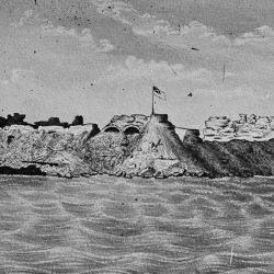 Sketch of Confederate fort. possibly Ft. Sumter or Ft. Morgan