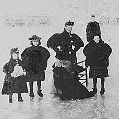 "Skating party, Ft. Keogh, Mont., about 1890."