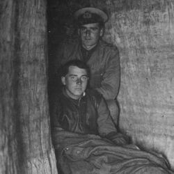 British Troops in Bombproof Shelter