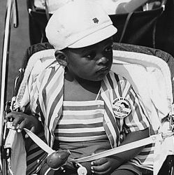 Civil Rights March on Washington, D.C. [Young child in a stroller.]