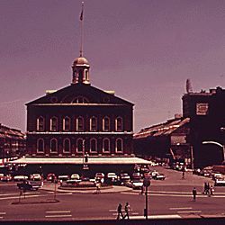 Faneuil Hall (Center) And Customs House Tower (Right)