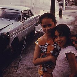 Three Young Girls on Bond Street in Brooklyn, New York City