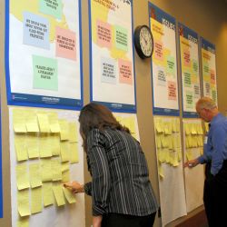 [Hurricane Katrina] Baton Rouge, LA, January 21, 2006 - Sticky notes are written and placed on maps and charts to identify priority recovery issues expressed by the residents impacted by Hurricanes Ka