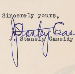 Letter from Stanley Cassidy to War Food Administrator Marvin Jones