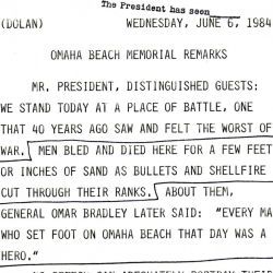 Omaha Beach Memorial Remarks Speech Cards