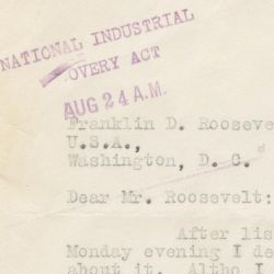 Letter from Vada Churchill to President Franklin D. Roosevelt Regarding the Employment of Married Women